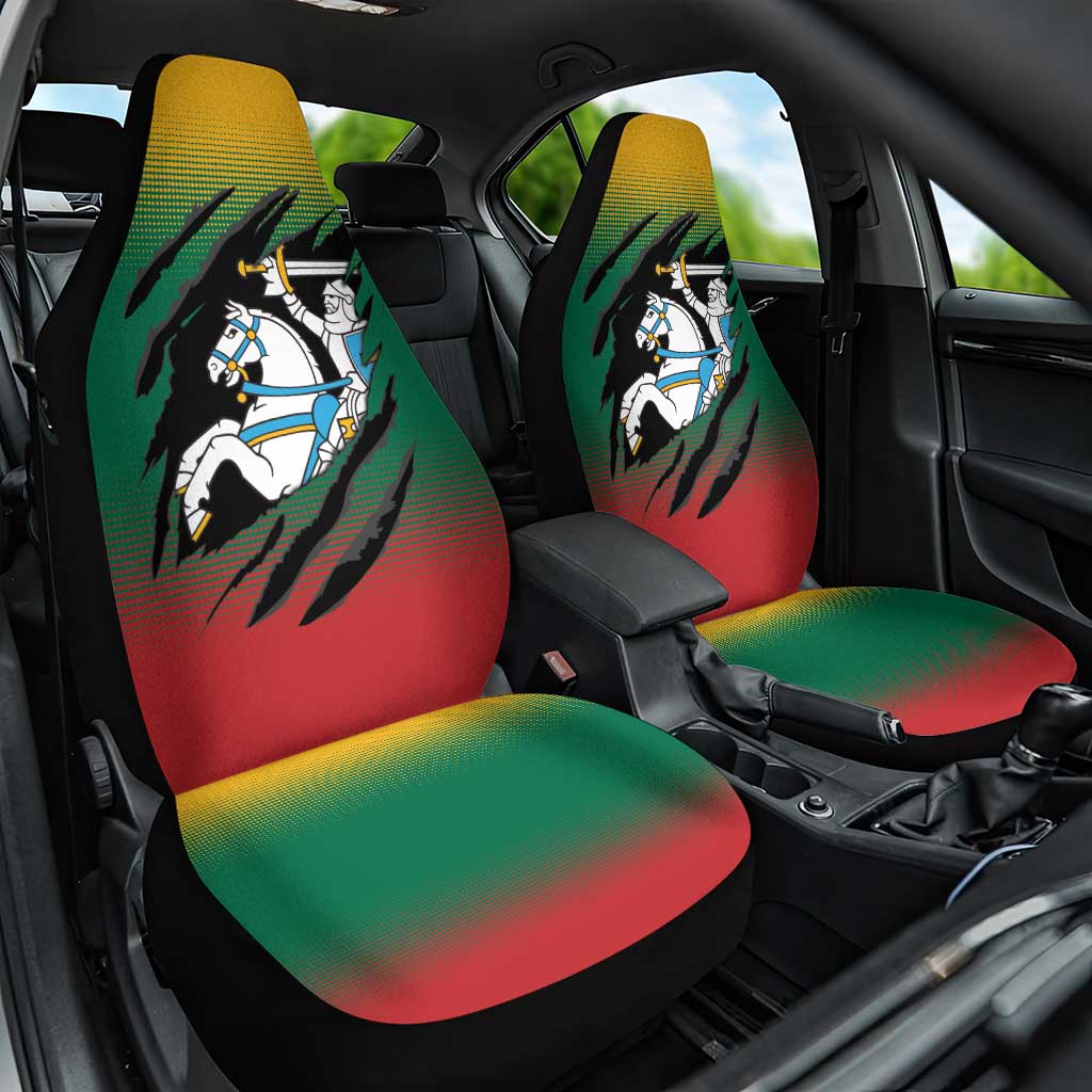 Lithuania Vytis Car Seat Cover Lietuvos Chasing and Fighting