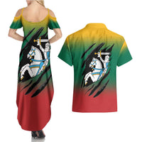 Lithuania Vytis Couples Matching Summer Maxi Dress and Hawaiian Shirt Lietuvos Chasing and Fighting