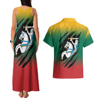 Lithuania Vytis Couples Matching Tank Maxi Dress and Hawaiian Shirt Lietuvos Chasing and Fighting