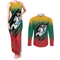 Lithuania Vytis Couples Matching Tank Maxi Dress and Long Sleeve Button Shirt Lietuvos Chasing and Fighting