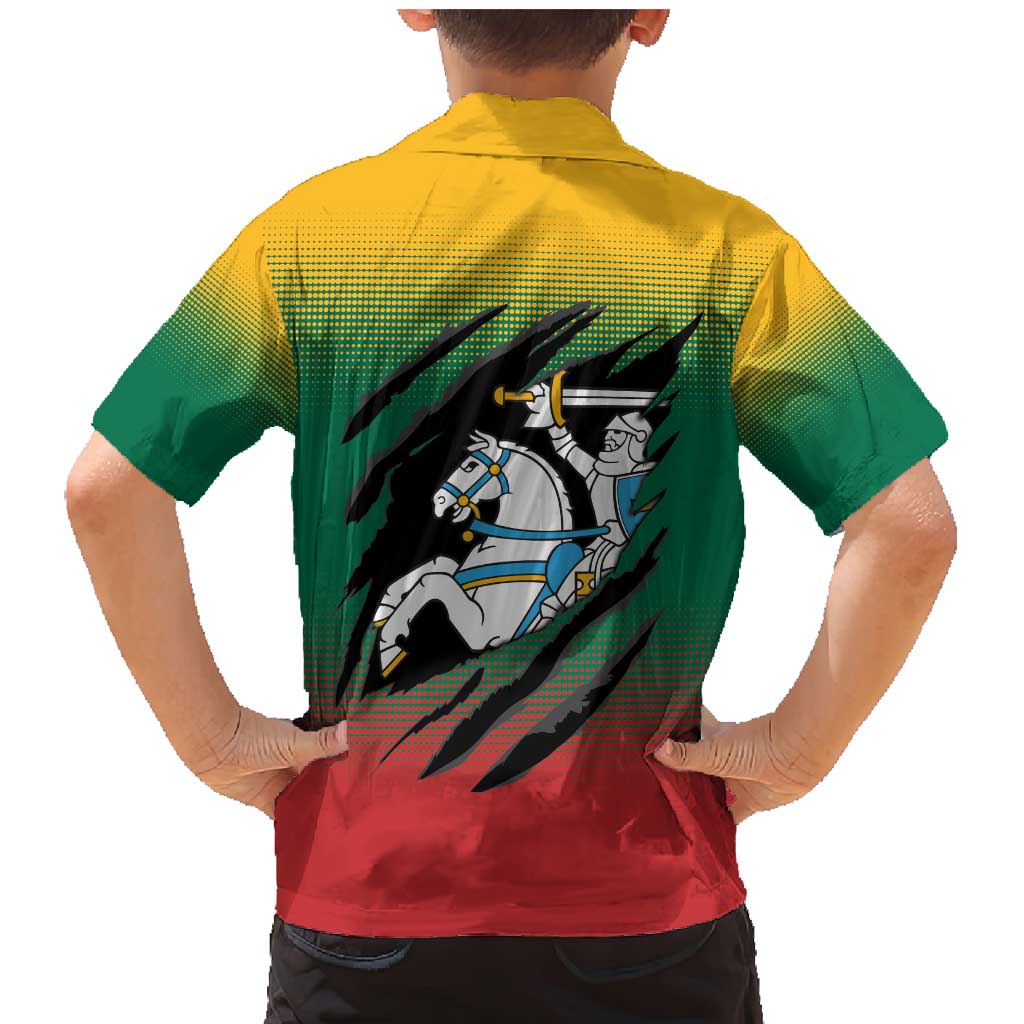 Lithuania Vytis Family Matching Mermaid Dress and Hawaiian Shirt Lietuvos Chasing and Fighting