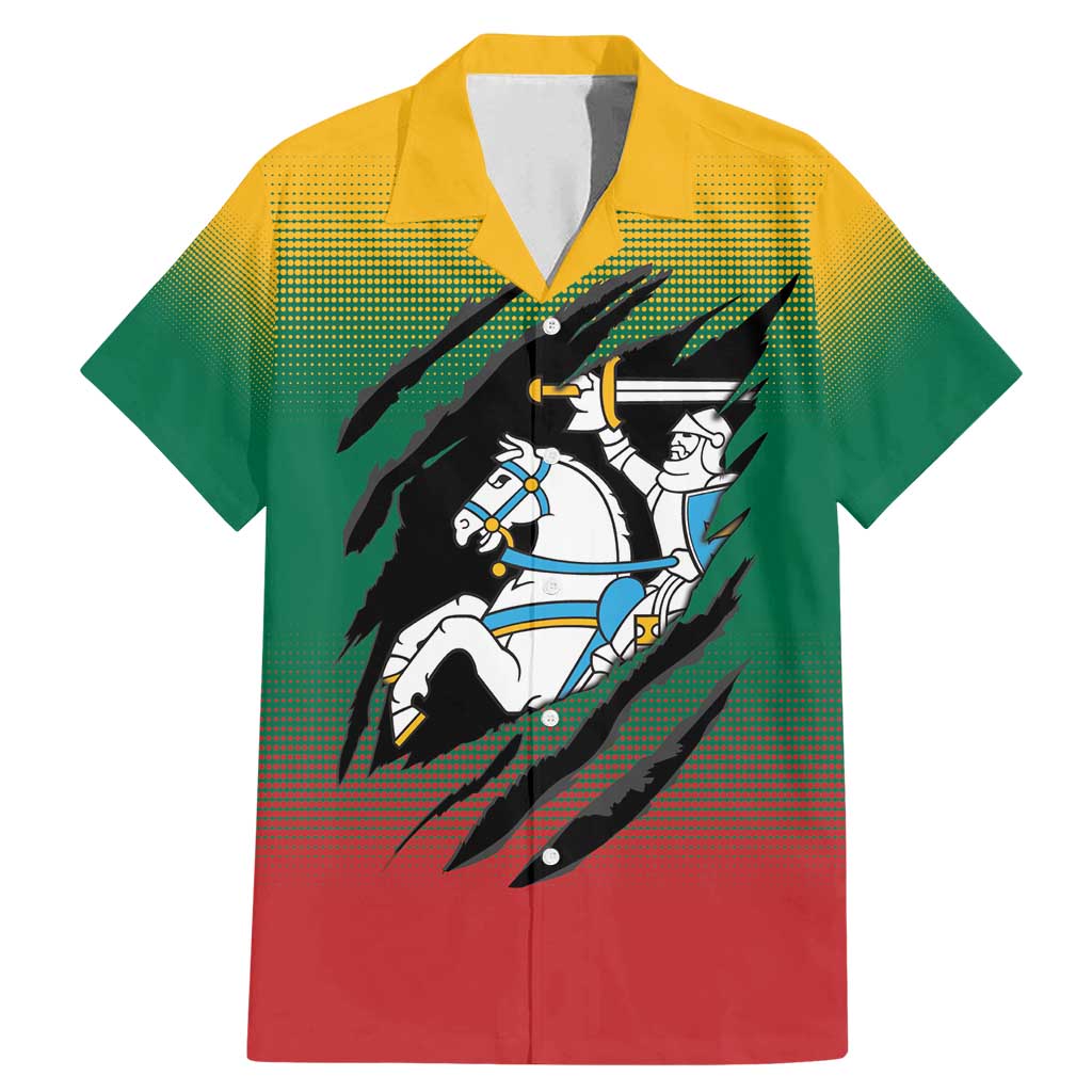 Lithuania Vytis Family Matching Mermaid Dress and Hawaiian Shirt Lietuvos Chasing and Fighting
