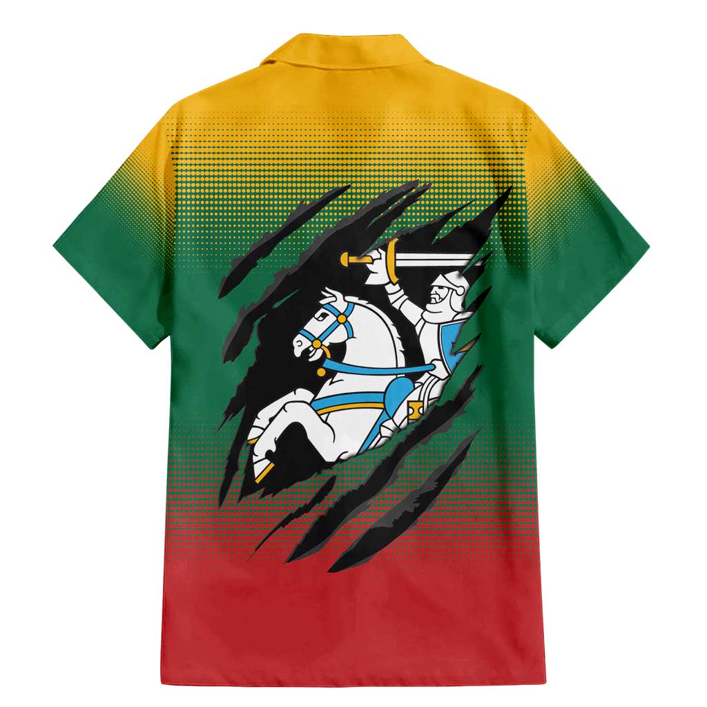 Lithuania Vytis Family Matching Mermaid Dress and Hawaiian Shirt Lietuvos Chasing and Fighting