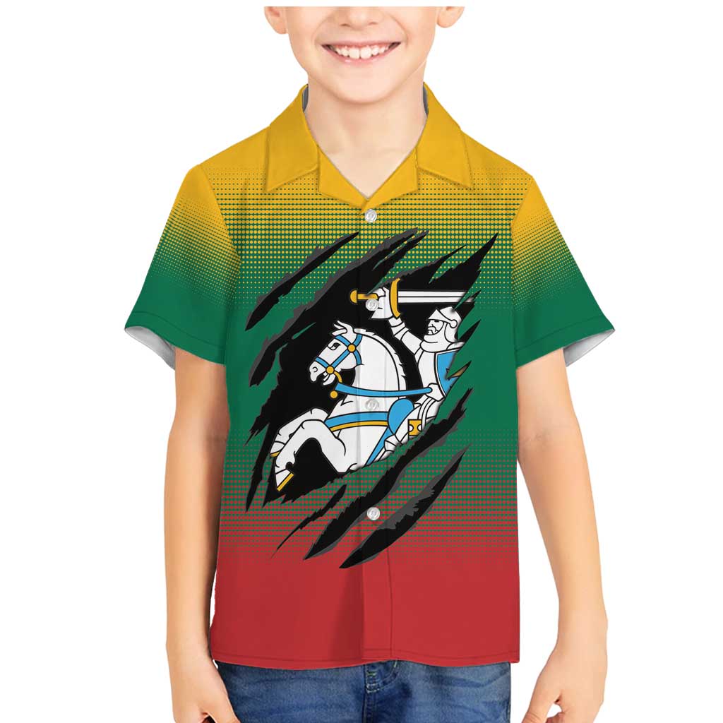 Lithuania Vytis Family Matching Mermaid Dress and Hawaiian Shirt Lietuvos Chasing and Fighting