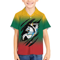 Lithuania Vytis Family Matching Off The Shoulder Long Sleeve Dress and Hawaiian Shirt Lietuvos Chasing and Fighting