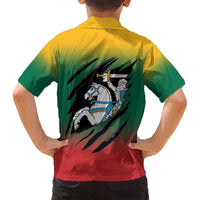 Lithuania Vytis Family Matching Off Shoulder Maxi Dress and Hawaiian Shirt Lietuvos Chasing and Fighting