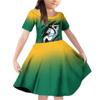 Lithuania Vytis Family Matching Off Shoulder Short Dress and Hawaiian Shirt Lietuvos Chasing and Fighting