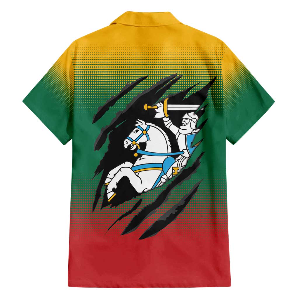 Lithuania Vytis Family Matching Puletasi and Hawaiian Shirt Lietuvos Chasing and Fighting