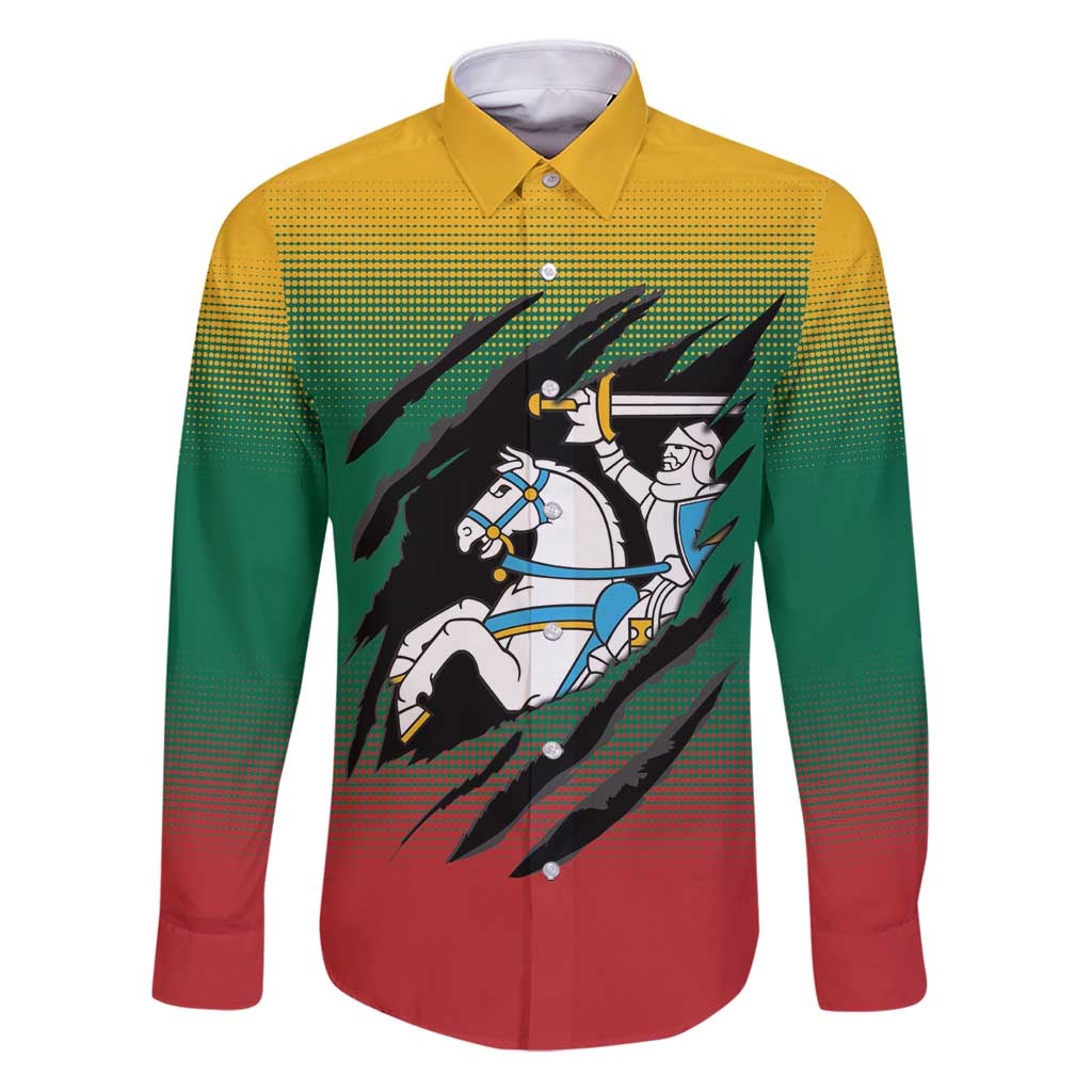 Lithuania Vytis Family Matching Puletasi and Hawaiian Shirt Lietuvos Chasing and Fighting
