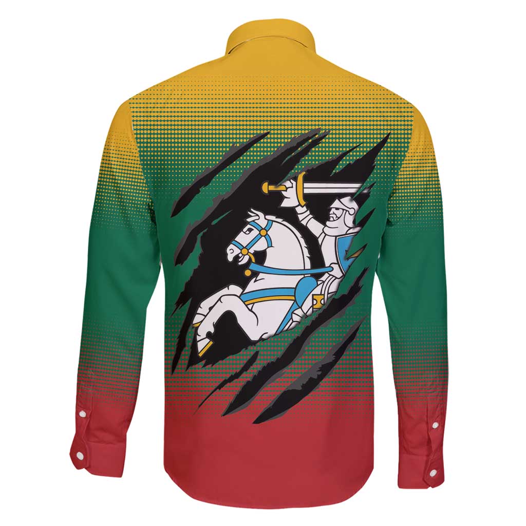 Lithuania Vytis Family Matching Puletasi and Hawaiian Shirt Lietuvos Chasing and Fighting