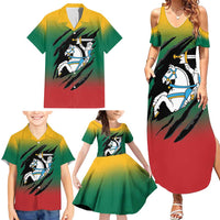 Lithuania Vytis Family Matching Summer Maxi Dress and Hawaiian Shirt Lietuvos Chasing and Fighting