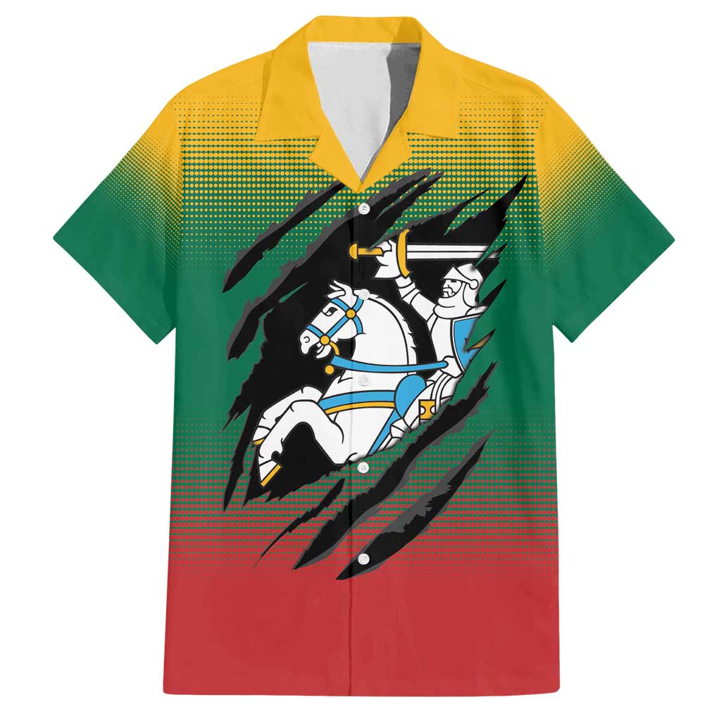 Lithuania Vytis Family Matching Summer Maxi Dress and Hawaiian Shirt Lietuvos Chasing and Fighting
