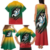 Lithuania Vytis Family Matching Tank Maxi Dress and Hawaiian Shirt Lietuvos Chasing and Fighting