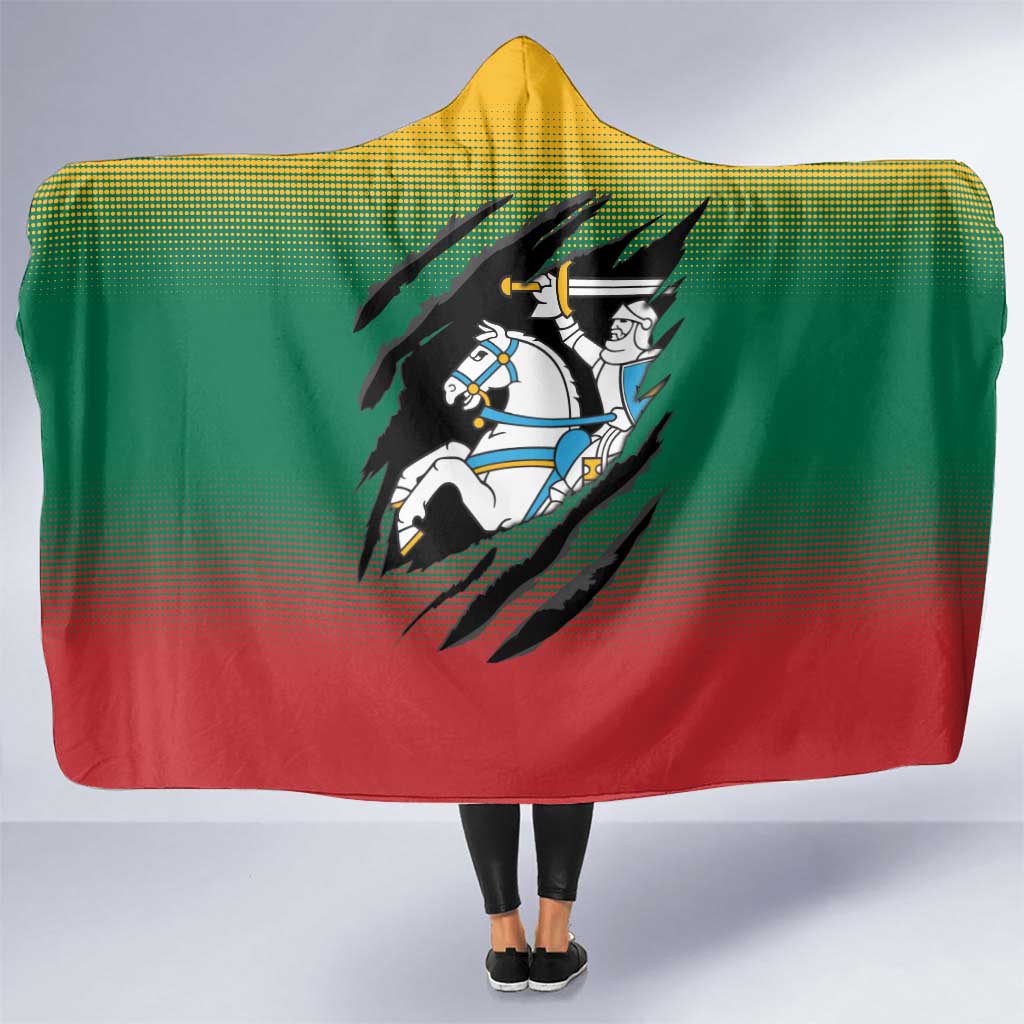 Lithuania Vytis Hooded Blanket Lietuvos Chasing and Fighting