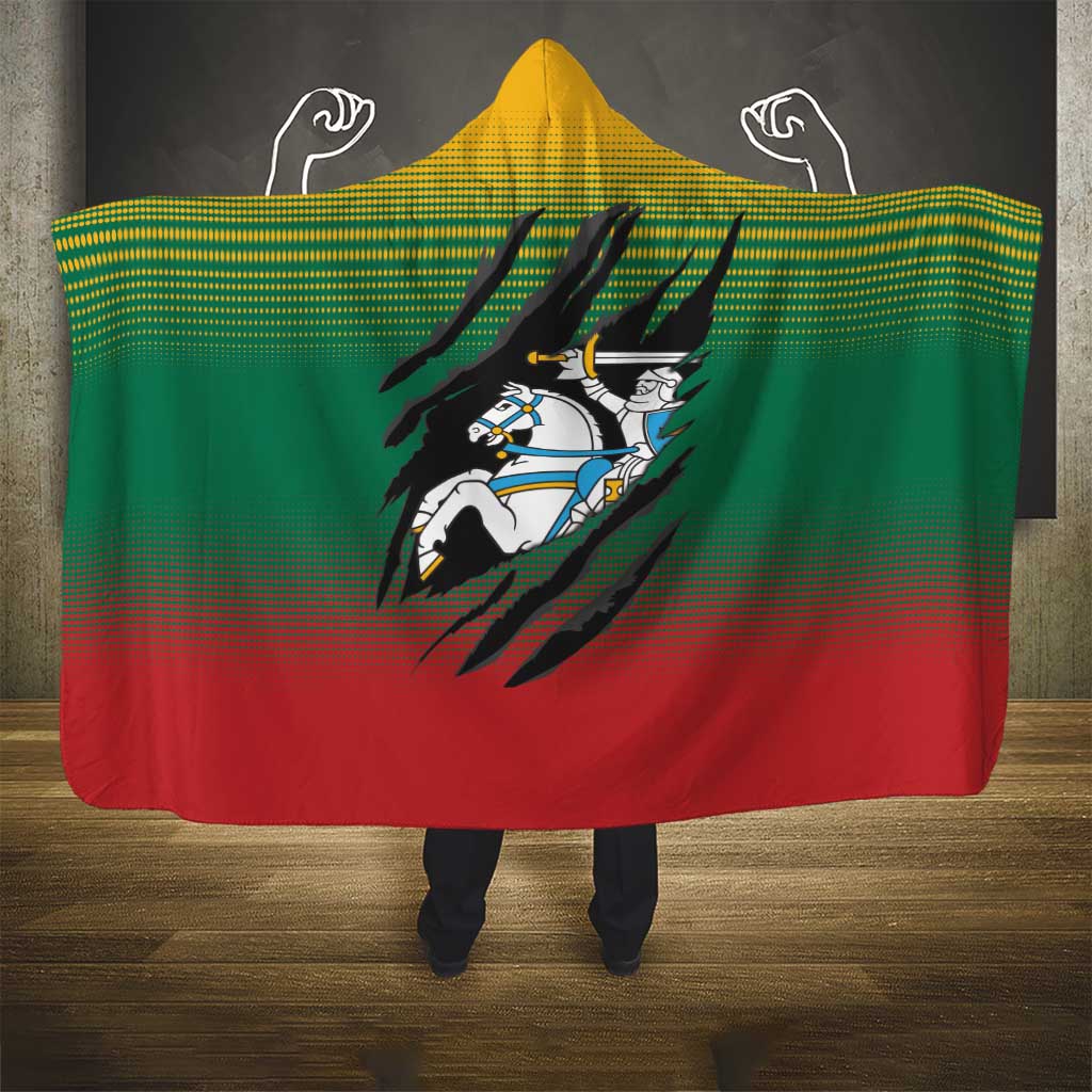 Lithuania Vytis Hooded Blanket Lietuvos Chasing and Fighting