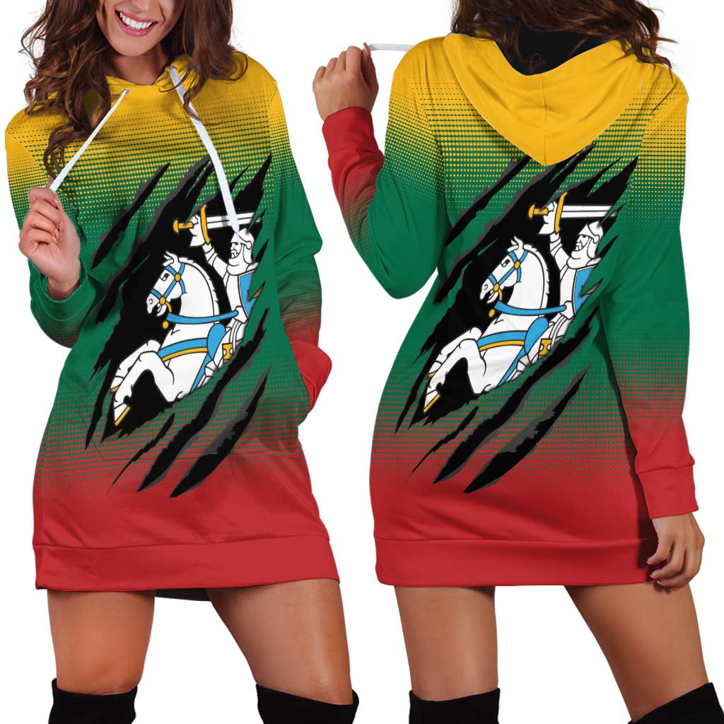 Lithuania Vytis Hoodie Dress Lietuvos Chasing and Fighting