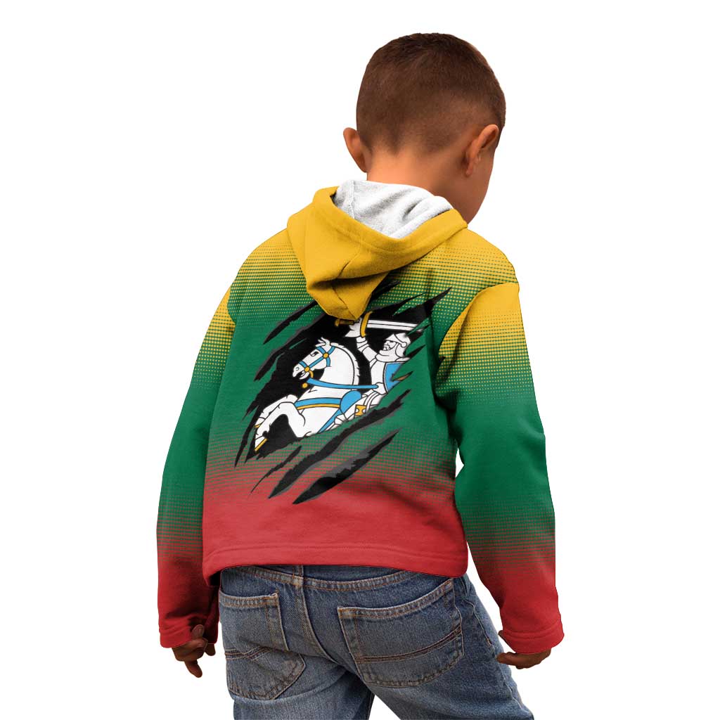 Lithuania Vytis Kid Hoodie Lietuvos Chasing and Fighting