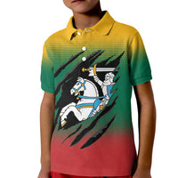 Lithuania Vytis Kid Polo Shirt Lietuvos Chasing and Fighting