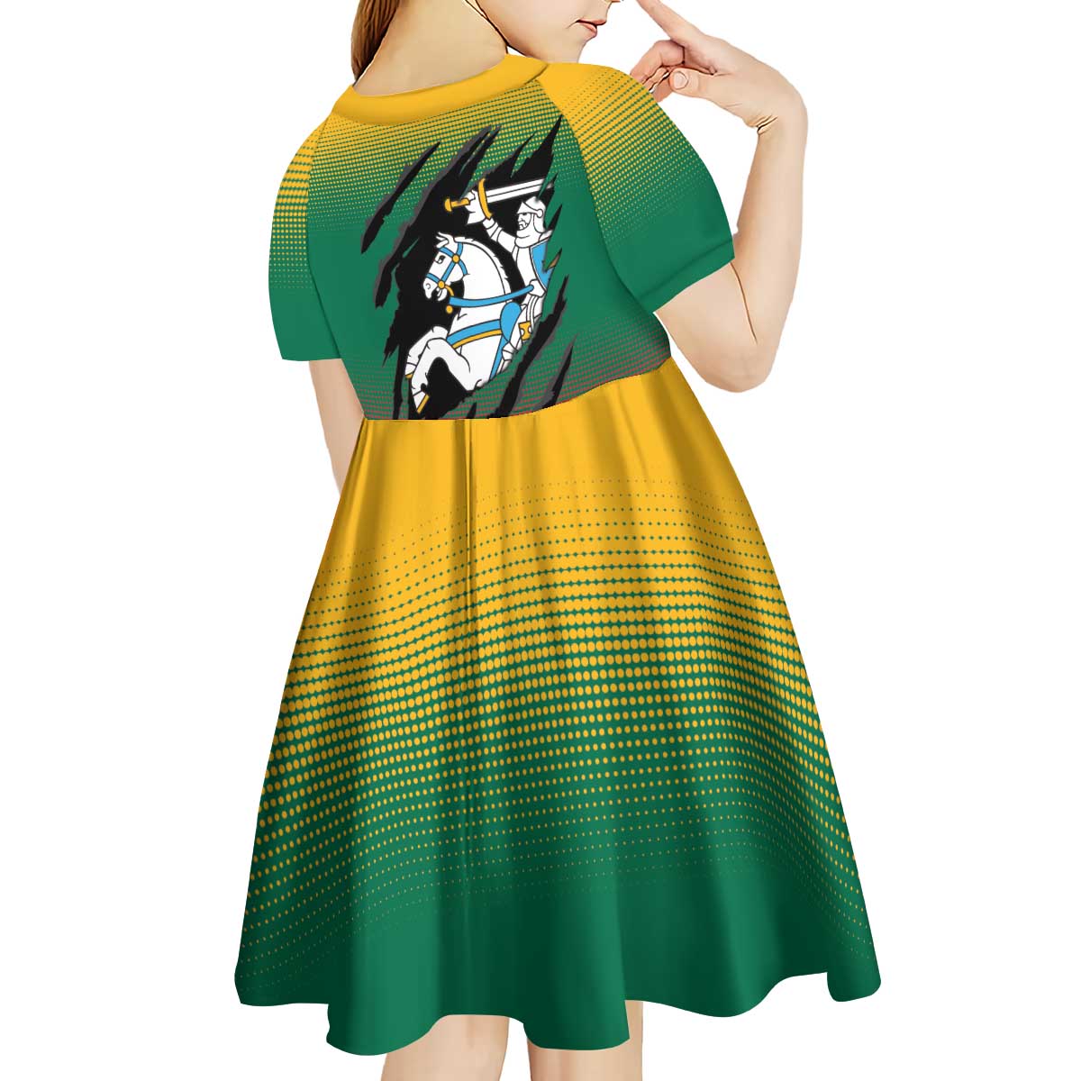 Lithuania Vytis Kid Short Sleeve Dress Lietuvos Chasing and Fighting