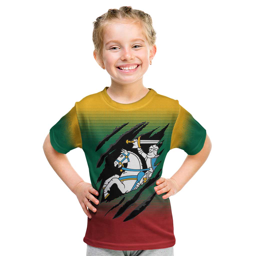 Lithuania Vytis Kid T Shirt Lietuvos Chasing and Fighting