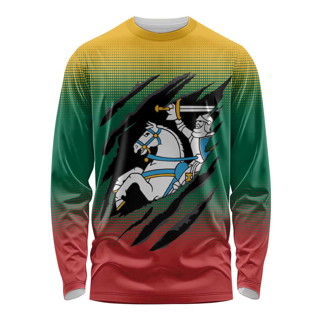 Lithuania Vytis Long Sleeve Shirt Lietuvos Chasing and Fighting