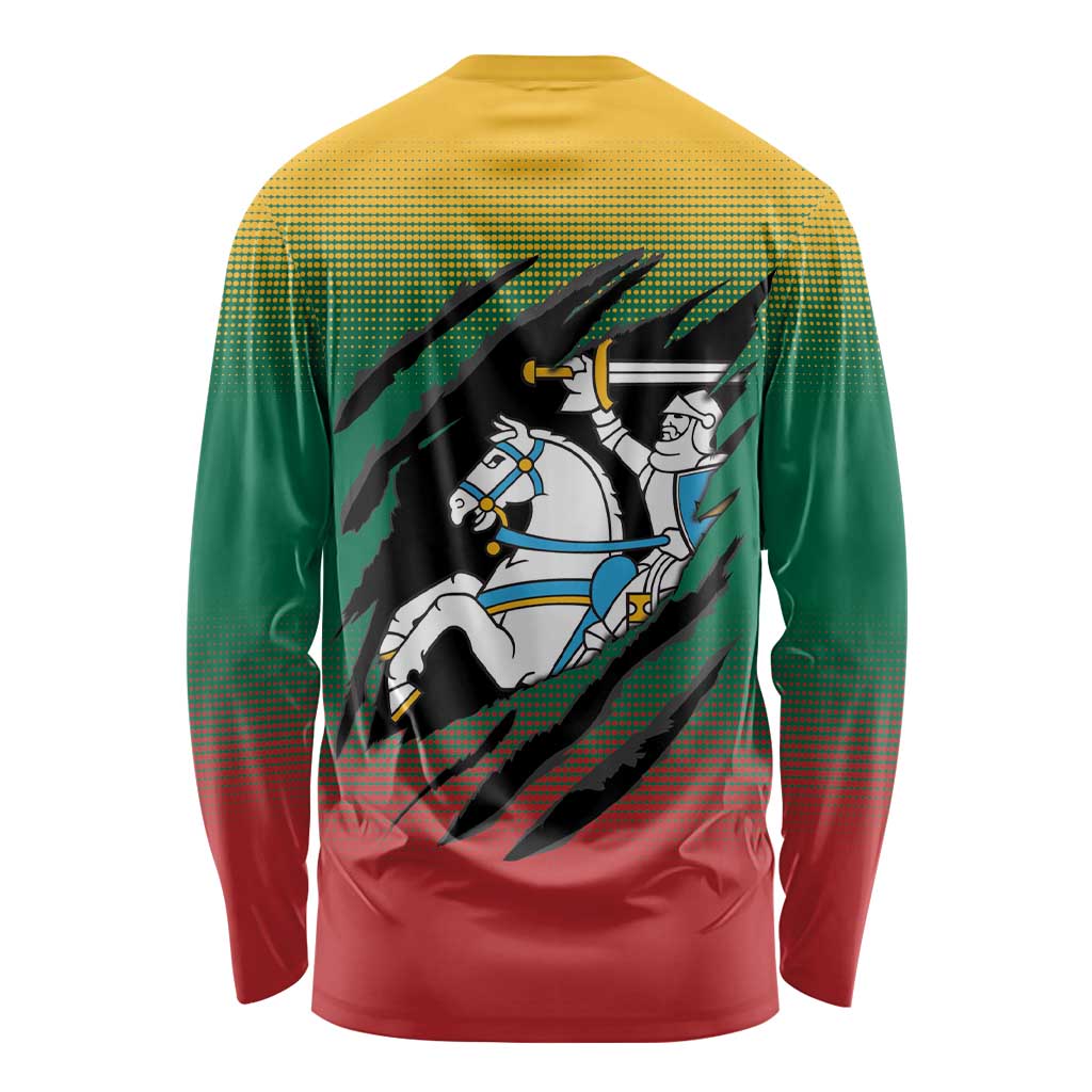 Lithuania Vytis Long Sleeve Shirt Lietuvos Chasing and Fighting