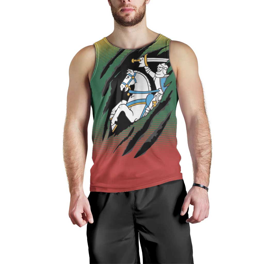 Lithuania Vytis Men Tank Top Lietuvos Chasing and Fighting