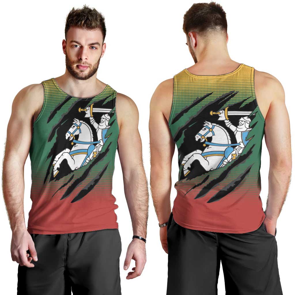Lithuania Vytis Men Tank Top Lietuvos Chasing and Fighting
