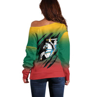 Lithuania Vytis Off Shoulder Sweater Lietuvos Chasing and Fighting