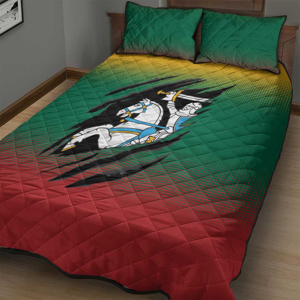 Lithuania Vytis Quilt Bed Set Lietuvos Chasing and Fighting