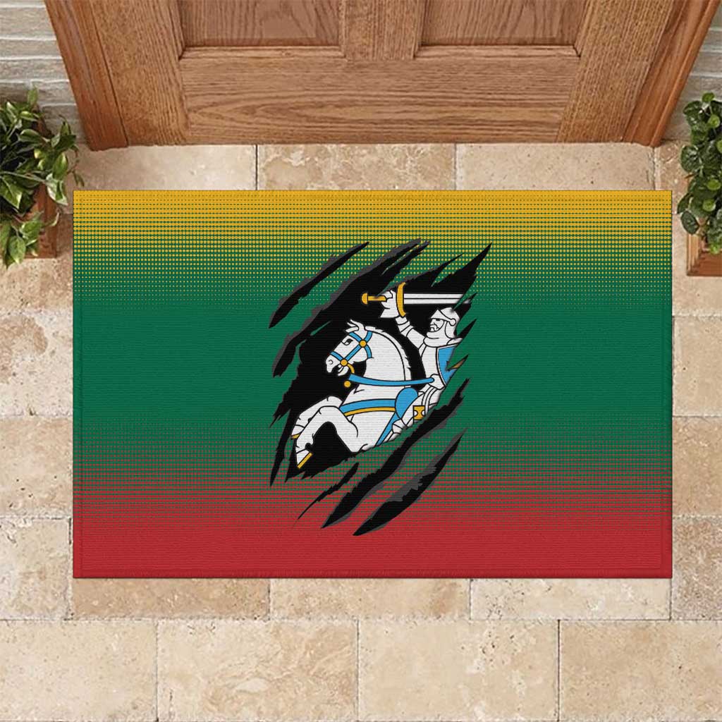 Lithuania Vytis Rubber Doormat Lietuvos Chasing and Fighting
