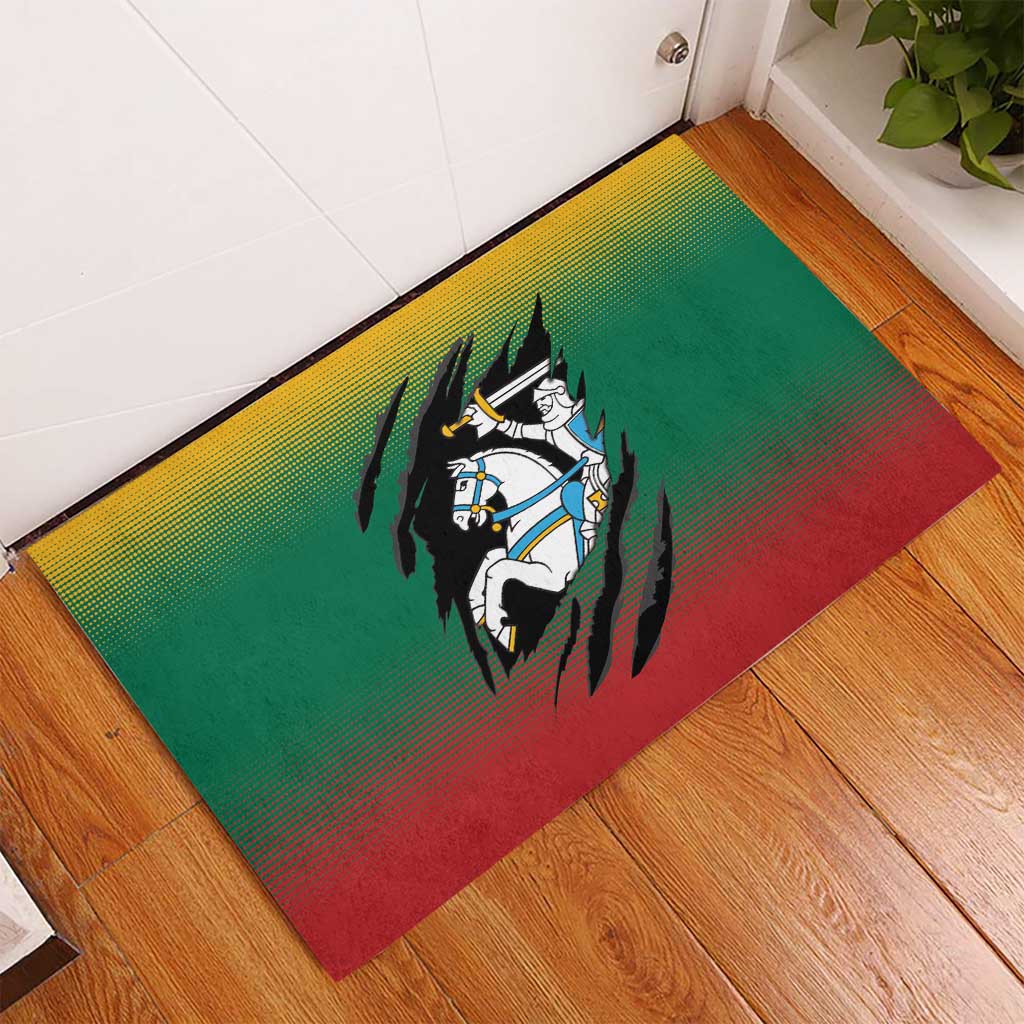 Lithuania Vytis Rubber Doormat Lietuvos Chasing and Fighting