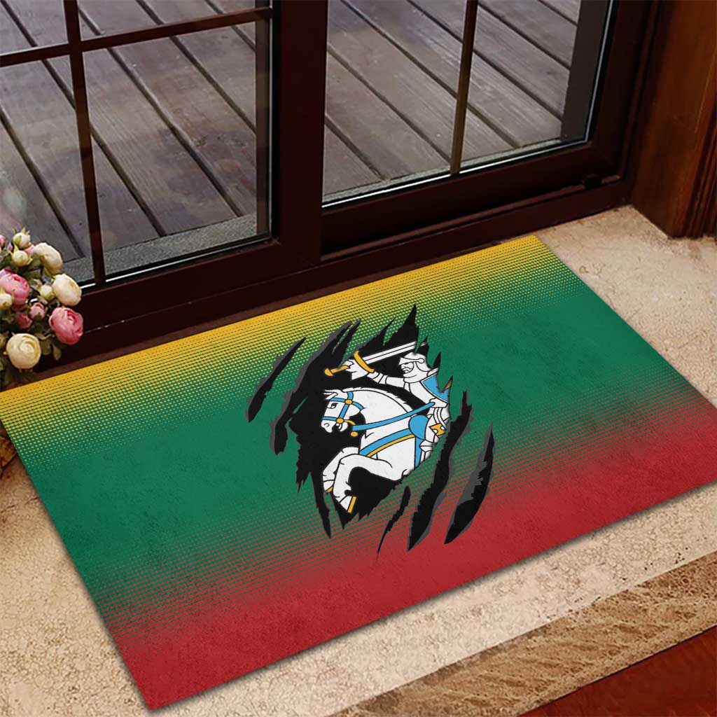 Lithuania Vytis Rubber Doormat Lietuvos Chasing and Fighting