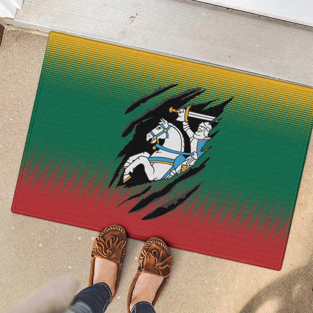 Lithuania Vytis Rubber Doormat Lietuvos Chasing and Fighting