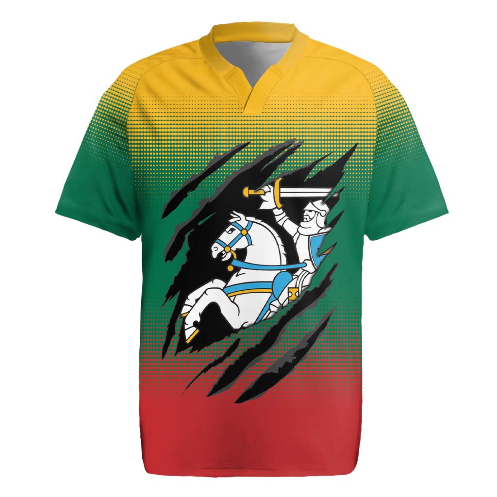 Lithuania Vytis Rugby Jersey Lietuvos Chasing and Fighting