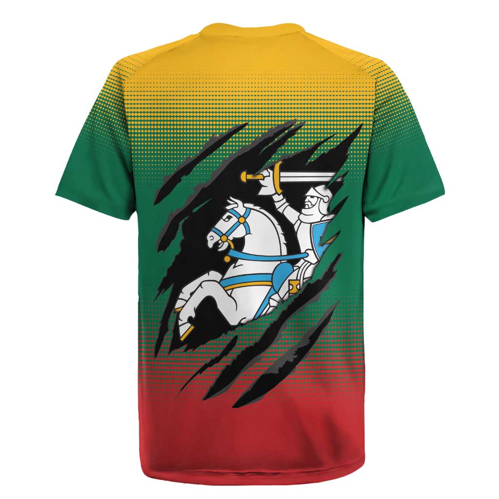 Lithuania Vytis Rugby Jersey Lietuvos Chasing and Fighting