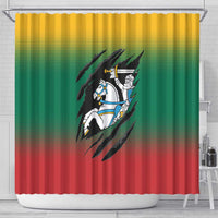 Lithuania Vytis Shower Curtain Lietuvos Chasing and Fighting