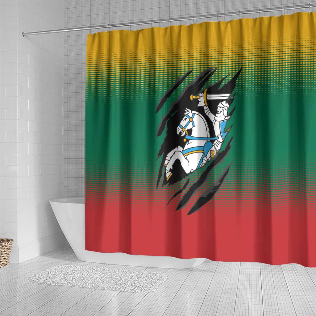 Lithuania Vytis Shower Curtain Lietuvos Chasing and Fighting