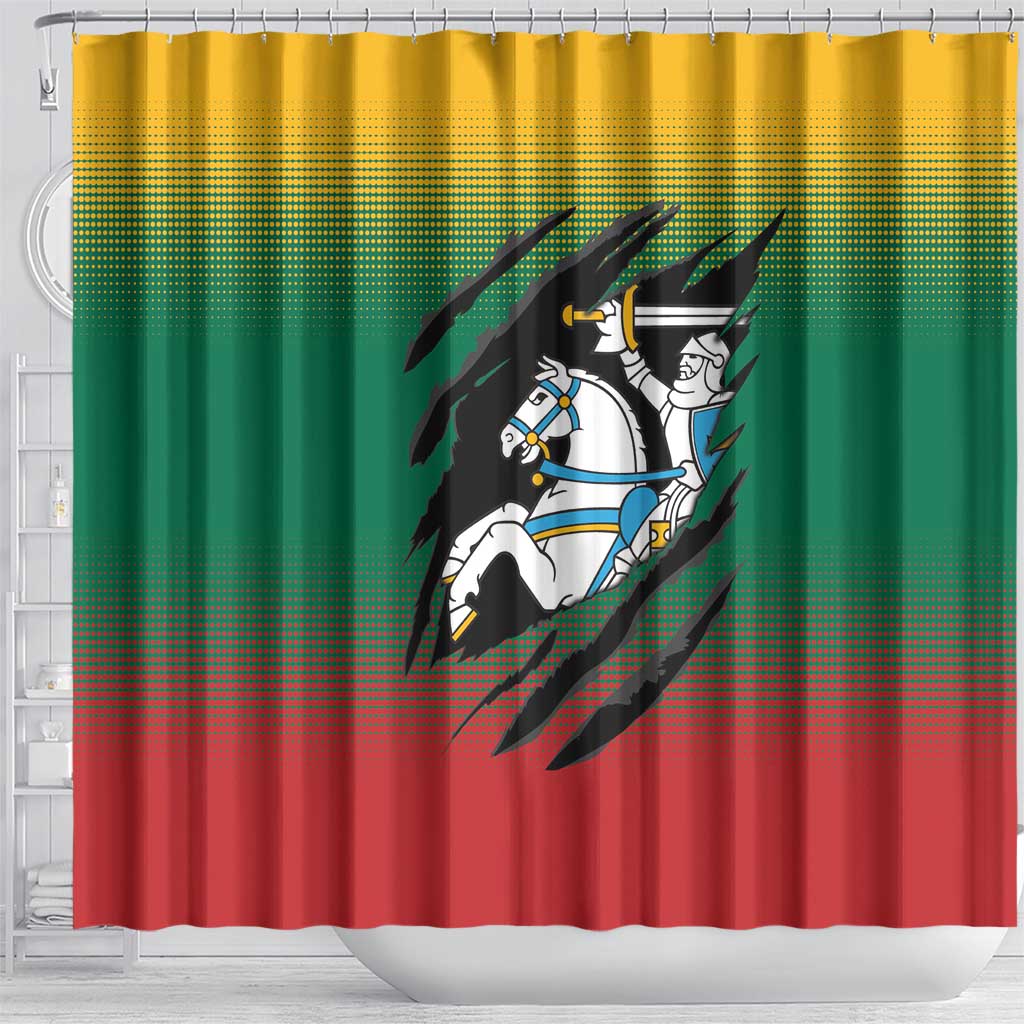 Lithuania Vytis Shower Curtain Lietuvos Chasing and Fighting