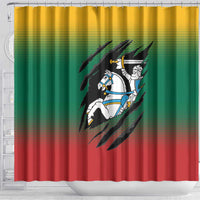 Lithuania Vytis Shower Curtain Lietuvos Chasing and Fighting