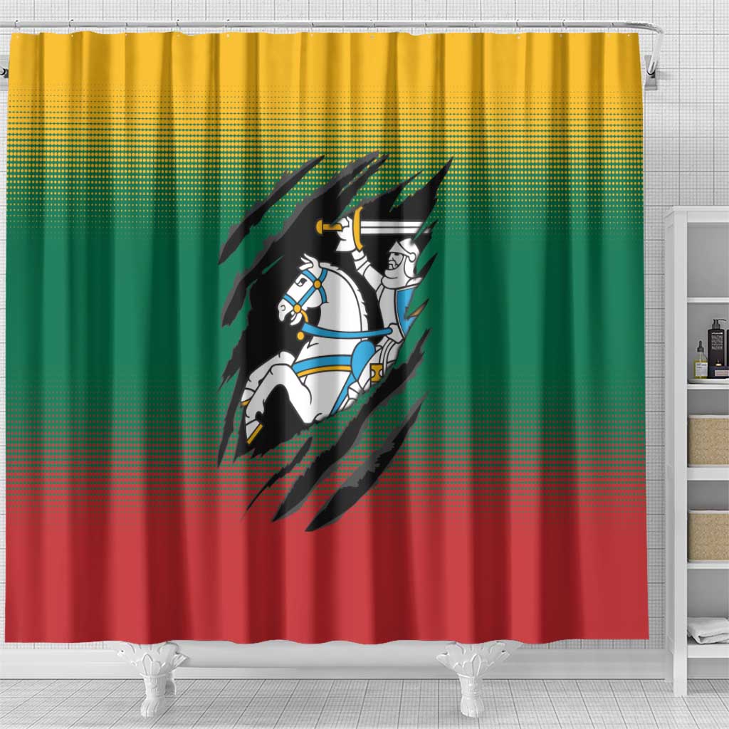 Lithuania Vytis Shower Curtain Lietuvos Chasing and Fighting