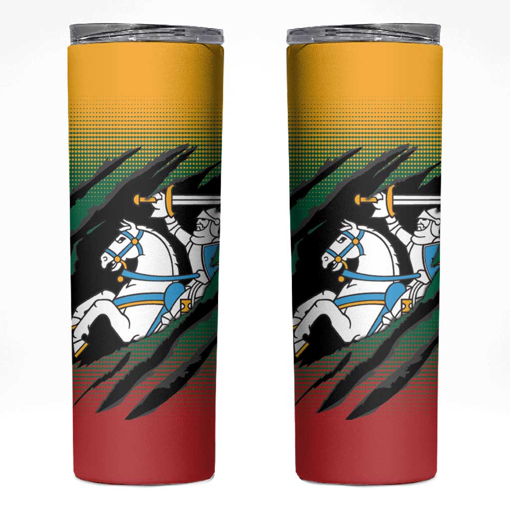 Lithuania Vytis Skinny Tumbler Lietuvos Chasing and Fighting