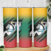 Lithuania Vytis Skinny Tumbler Lietuvos Chasing and Fighting