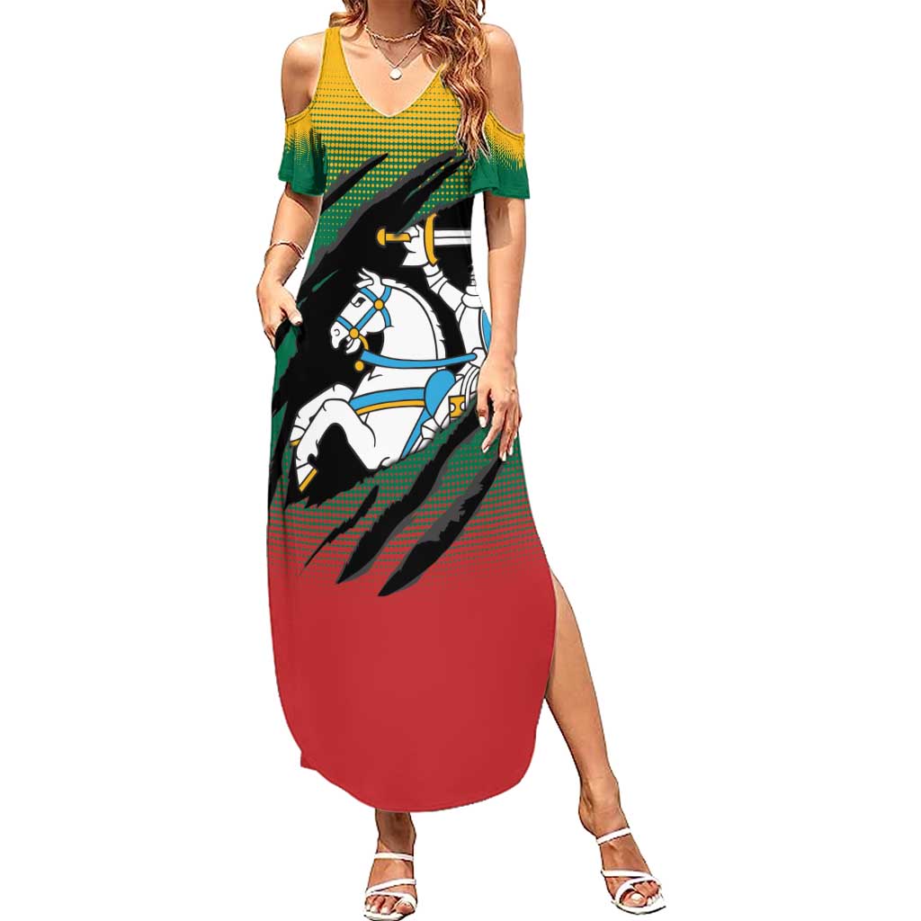Lithuania Vytis Summer Maxi Dress Lietuvos Chasing and Fighting