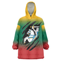 Lithuania Vytis Wearable Blanket Hoodie Lietuvos Chasing and Fighting