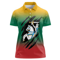 Lithuania Vytis Women Polo Shirt Lietuvos Chasing and Fighting