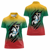 Lithuania Vytis Women Polo Shirt Lietuvos Chasing and Fighting
