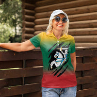 Lithuania Vytis Women Polo Shirt Lietuvos Chasing and Fighting