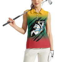 Lithuania Vytis Women Sleeveless Polo Shirt Lietuvos Chasing and Fighting