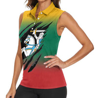 Lithuania Vytis Women Sleeveless Polo Shirt Lietuvos Chasing and Fighting